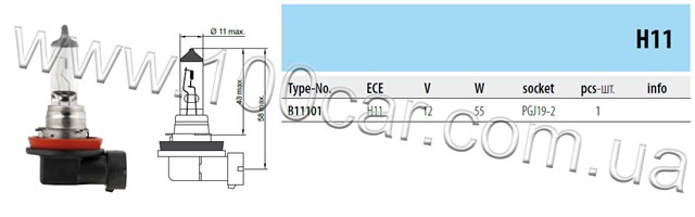 Лампочка накаливания B11101 TESLA
