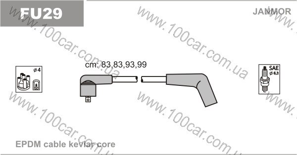 Провода зажигания FU29 JANMOR