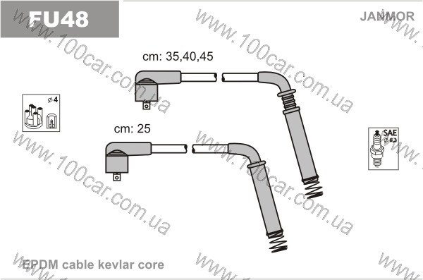 Провода высоковольтные, комплект FU48 JANMOR