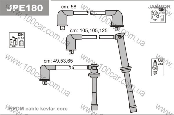 Провода зажигания JPE180 JANMOR