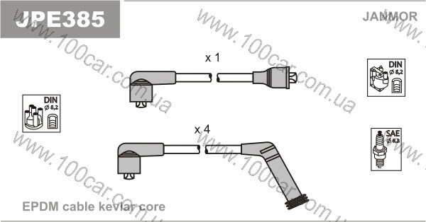 Провода зажигания JPE385 JANMOR