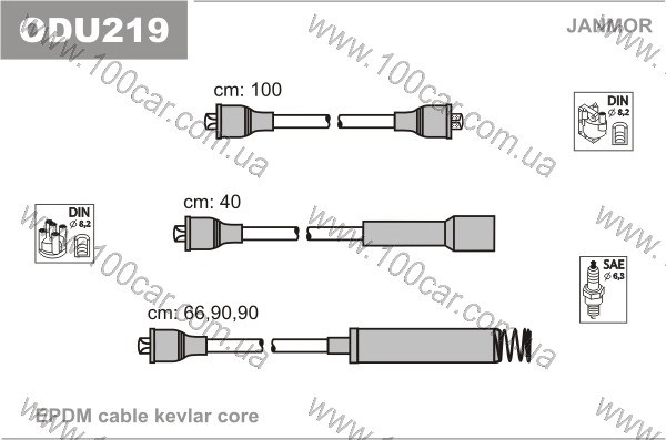 Провода высоковольтные, комплект ODU219 JANMOR