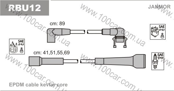 Провода высоковольтные RBU12 JANMOR