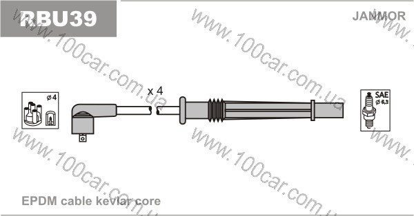 Провода зажигания RBU39 JANMOR