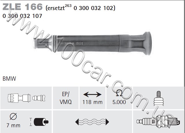 Наконечник свечи зажигания ZLE166 BERU