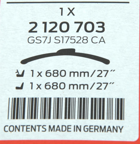 Стеклоочистители лобового стекла 2120703 FORD