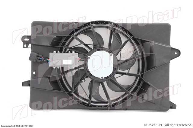 Диффузор радиатора охлаждения в сборе с крыльчаткой 31C123W1 POLCAR