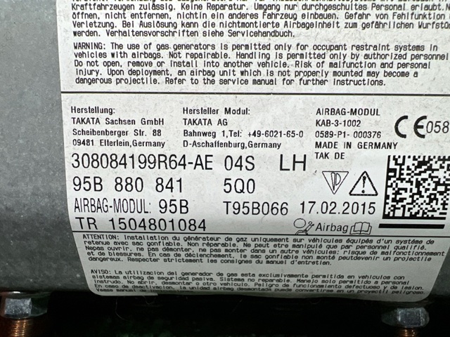 Подушка Айрбег водителя защиты коленей 95B880841 PORSCHE