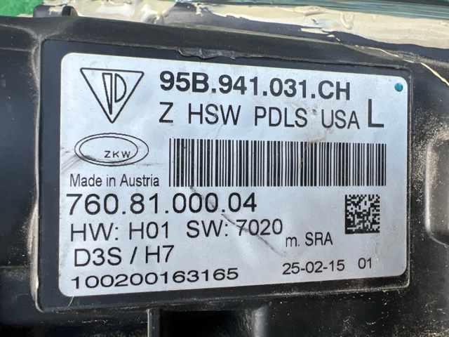 95B941029BA PORSCHE Фара левая купить в Ровно
