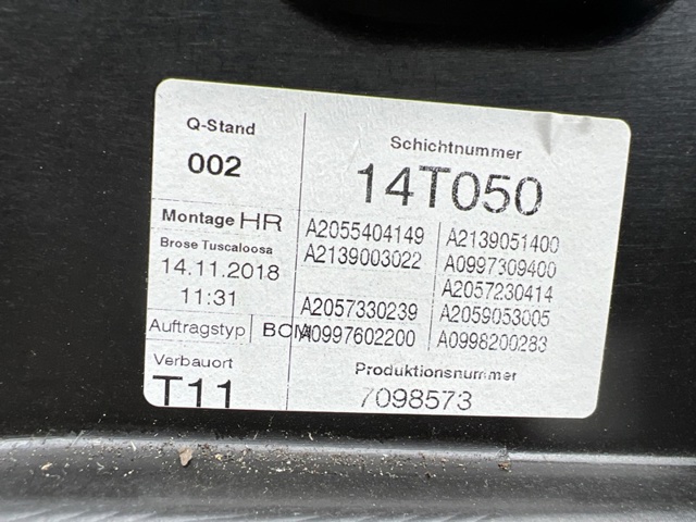 MERCEDES A2057308004 Механизм стеклоподъемника двери задней правой в наличии Житомир