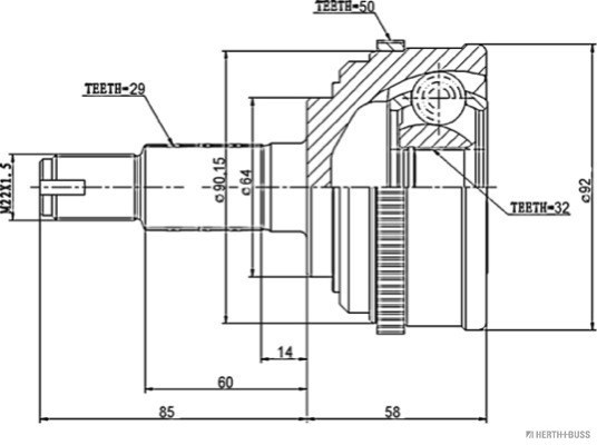 GI428 JAPANPARTS ШРУС наружный передний купить в Хмельницкий