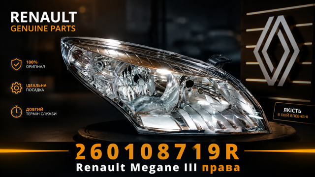 260108719R RENAULT Фара правая купить в Винница