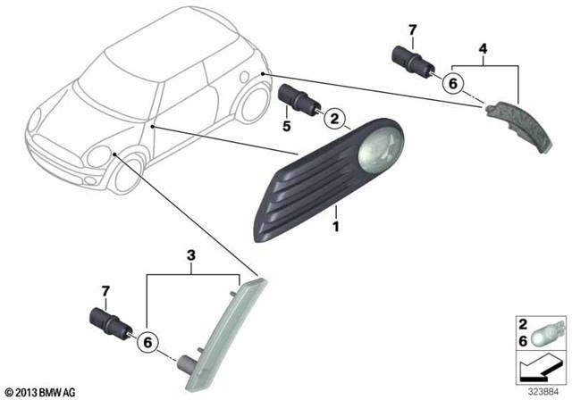 Указатель поворота левый 63132754253 BMW