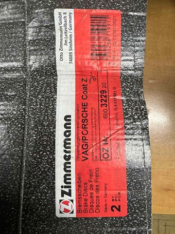 Дисковый тормоз 600322920 ZIMMERMANN