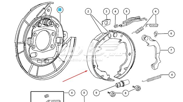 Колодки стояночного тормоза R886ABE ABE