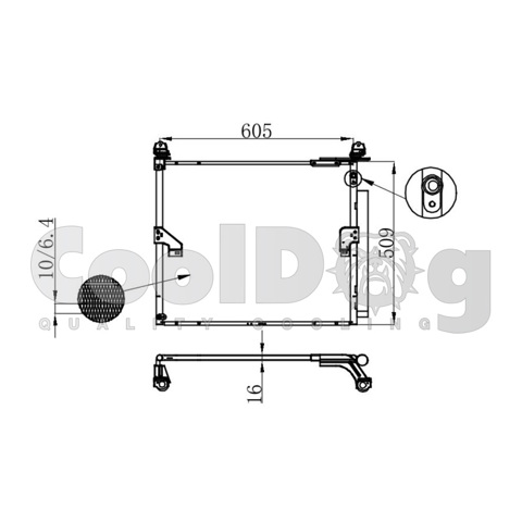 Трубопроводы и радиатор кондиционера CLD4036 CoolDog