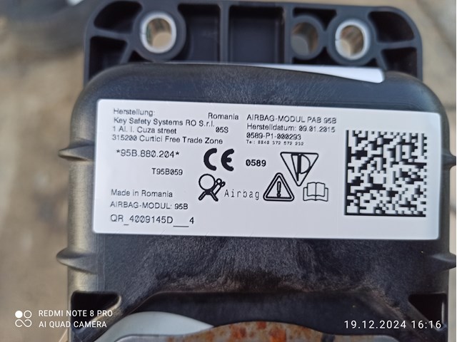 95B880204 PORSCHE Подушка безопасности (AIRBAG) пассажирская купить в Одесса