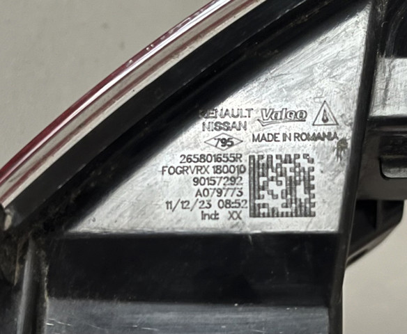265801655R RENAULT Фонарь противотуманный задний правый купить в Николаев