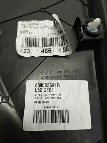 Карта двери передней правой 809003691R RENAULT