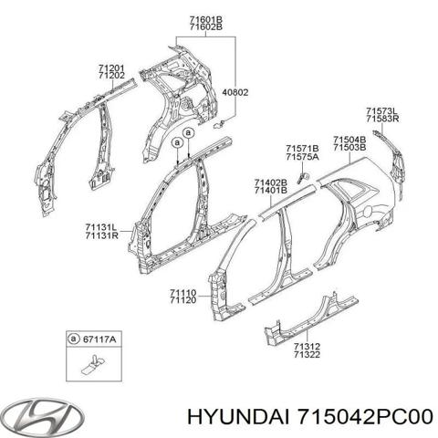 Боковая часть задняя правая 715042PC00 HYUNDAI