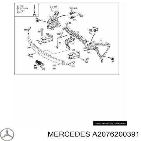 Суппорт радиатора левый / монтажная панель крепления фар A2076200391 MERCEDES