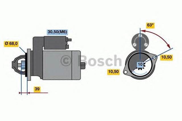 Стартер автомобиля 0001139037 BOSCH