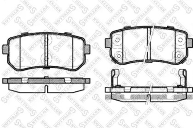 Комплект задних колодок 001087BSX STELLOX
