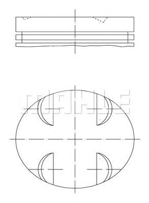 Поршень в комплекте на 1 цилиндр, STD 0052400 MAHLE