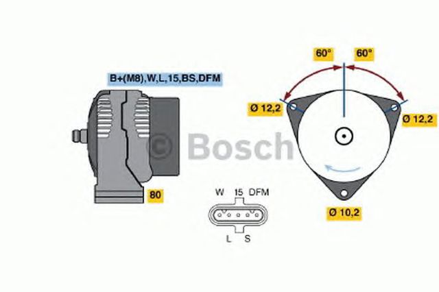Генератор автомобильный 0124655009 BOSCH