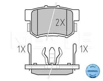 Колодки тормозные задние, дисковые 0252423114W MEYLE