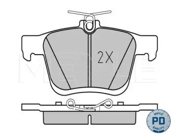 Колодки тормозные задние, дисковые 0252500816PD MEYLE