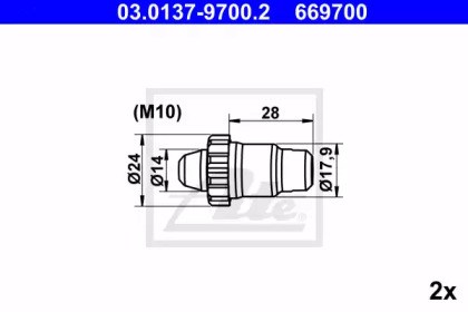ATE 03013797002 Механизм подвода (самоподвода) барабанных колодок (разводной ремкомплект) в наличии Днепр