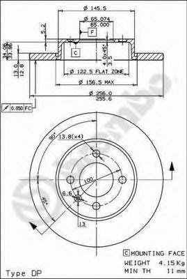 Тормоз дисковый передний 08514914 BREMBO