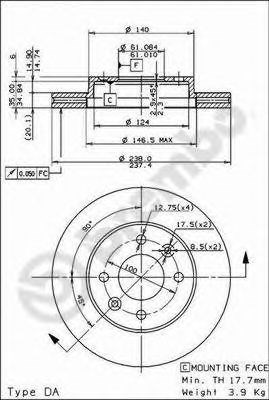 BREMBO 09314814 Диск тормозной передний в наличии Хмельницкий