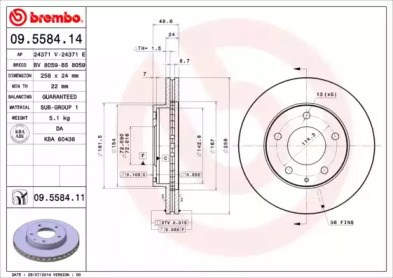 09558411 BREMBO Передние тормозные диски купить в Львов