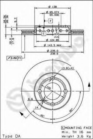 Ротор тормозной 09679911 BREMBO