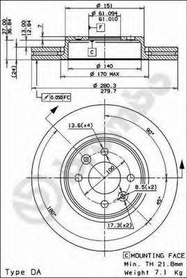 Ротор тормозной 09813724 BREMBO