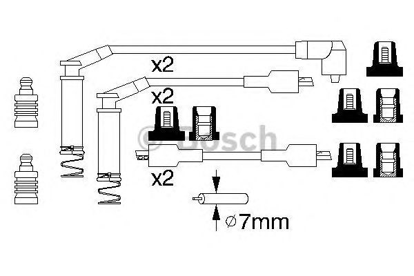 Провода высоковольтные, комплект 0986357125 BOSCH