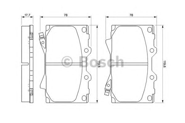 Колодки тормозные дисковые комплект 0986424640 BOSCH