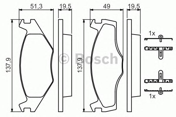 0986468873 BOSCH Колодки тормозные передние дисковые купить в Тернополь