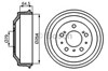 Барабан тормозной задний 0986477098 BOSCH