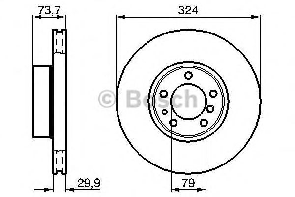 Диск тормозной передний 0986478024 BOSCH