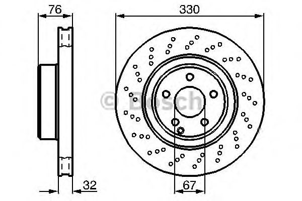 Тормоз дисковый передний 0986478470 BOSCH