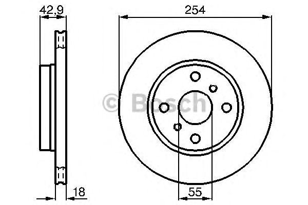 Тормоз дисковый передний 0986478585 BOSCH