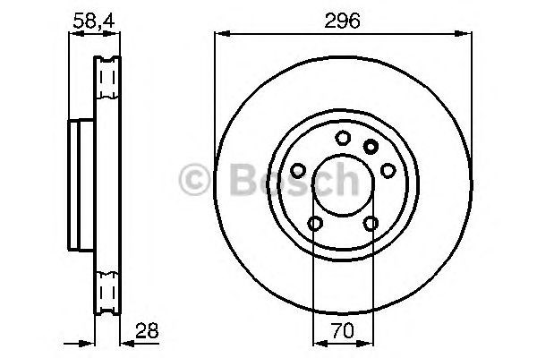 Диск гальмівний передній 0986478593 Bosch