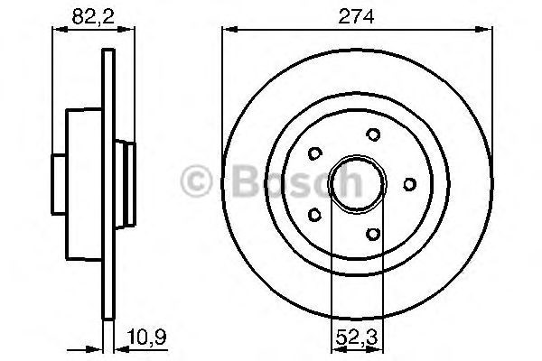 Диск тормозной задний 0986478744 BOSCH