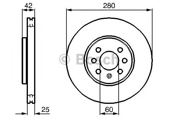 Передний тормозной диск 0986479077 BOSCH