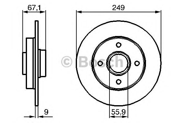 Задний тормозной диск 0986479219 BOSCH