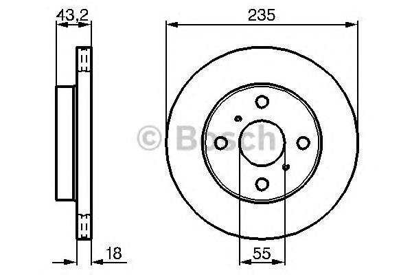 Тормоз дисковый передний 0986479244 BOSCH