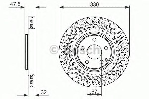Диск тормозной передний 0986479334 BOSCH